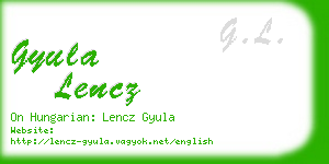 gyula lencz business card